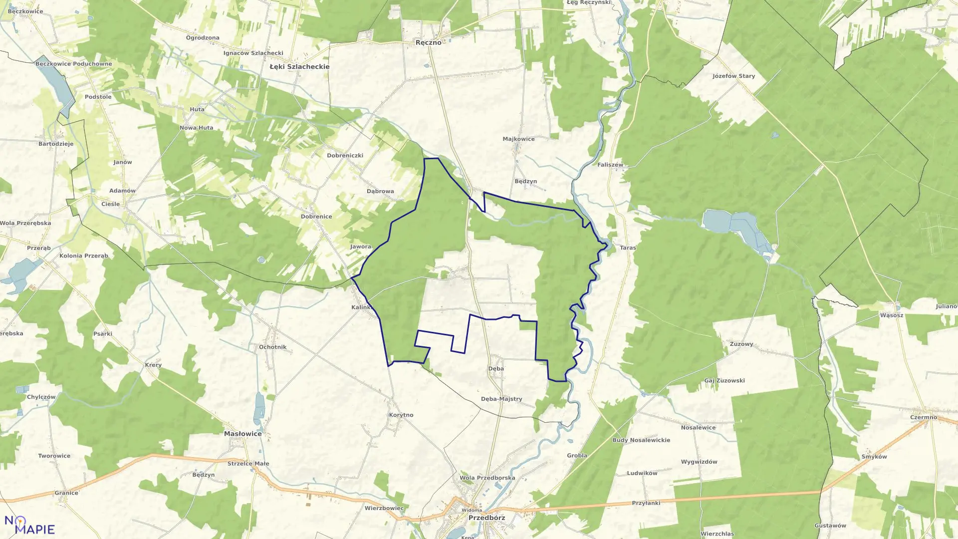 Mapa obrębu 01-Bąkowa Góra w gminie Ręczno