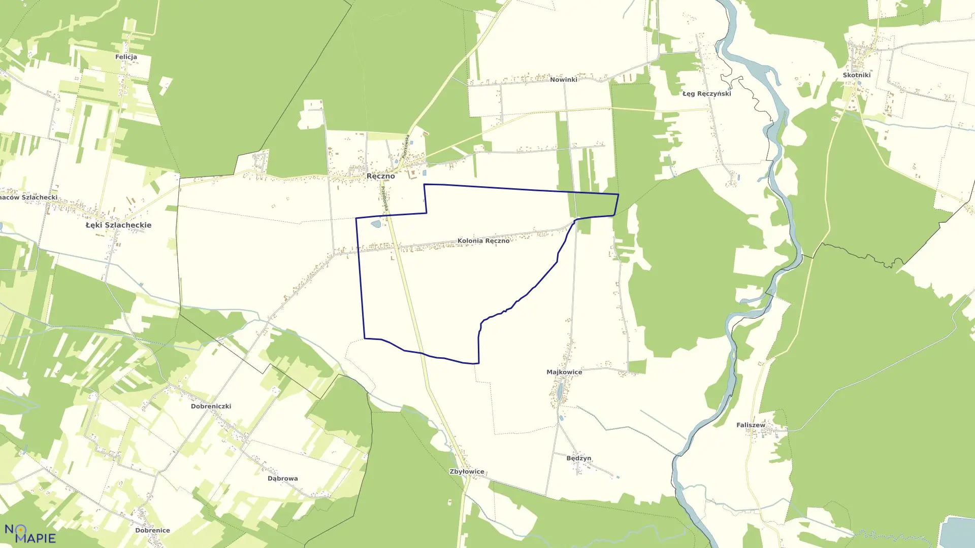 Mapa obrębu 04-Kol.Ręczno w gminie Ręczno