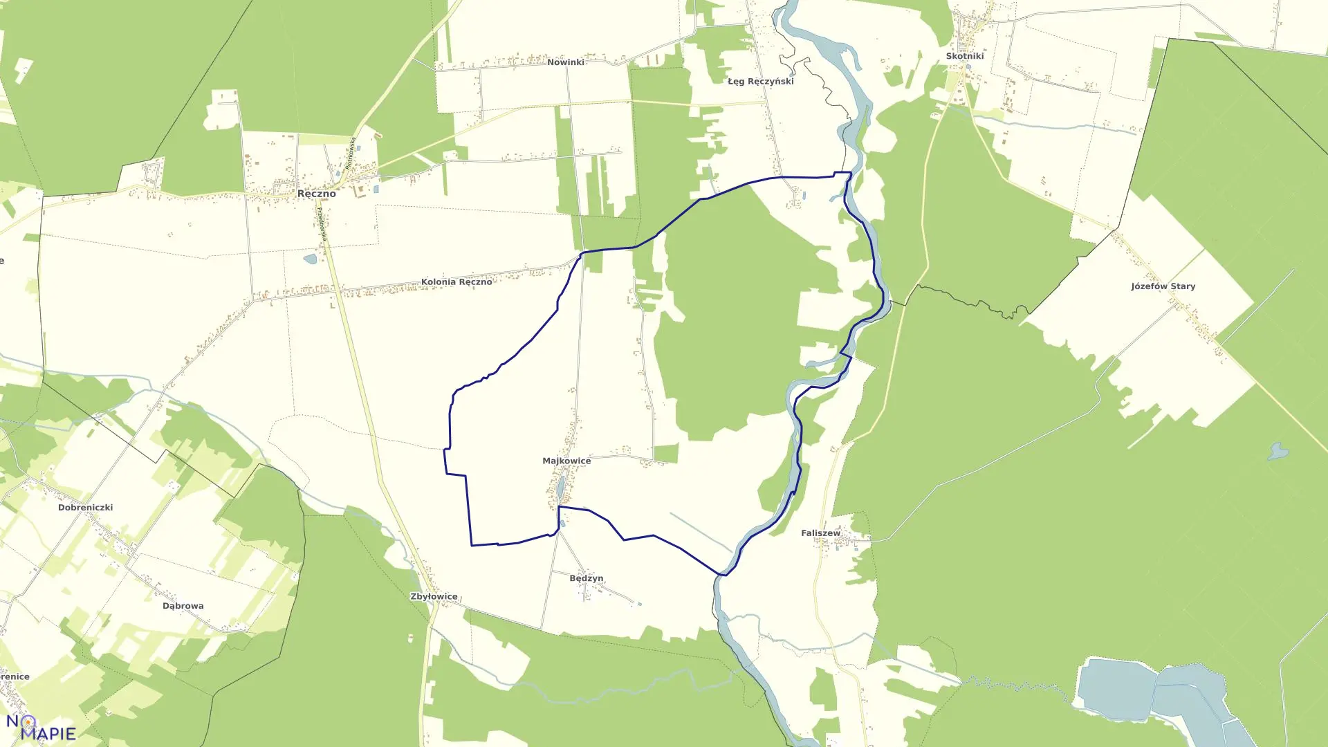 Mapa obrębu 07-Majkowice w gminie Ręczno