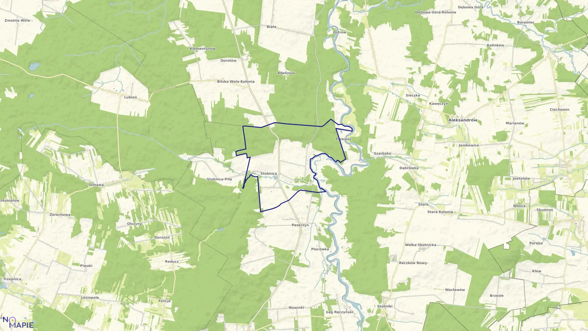 Mapa obrębu 13-Stobnica w gminie Ręczno