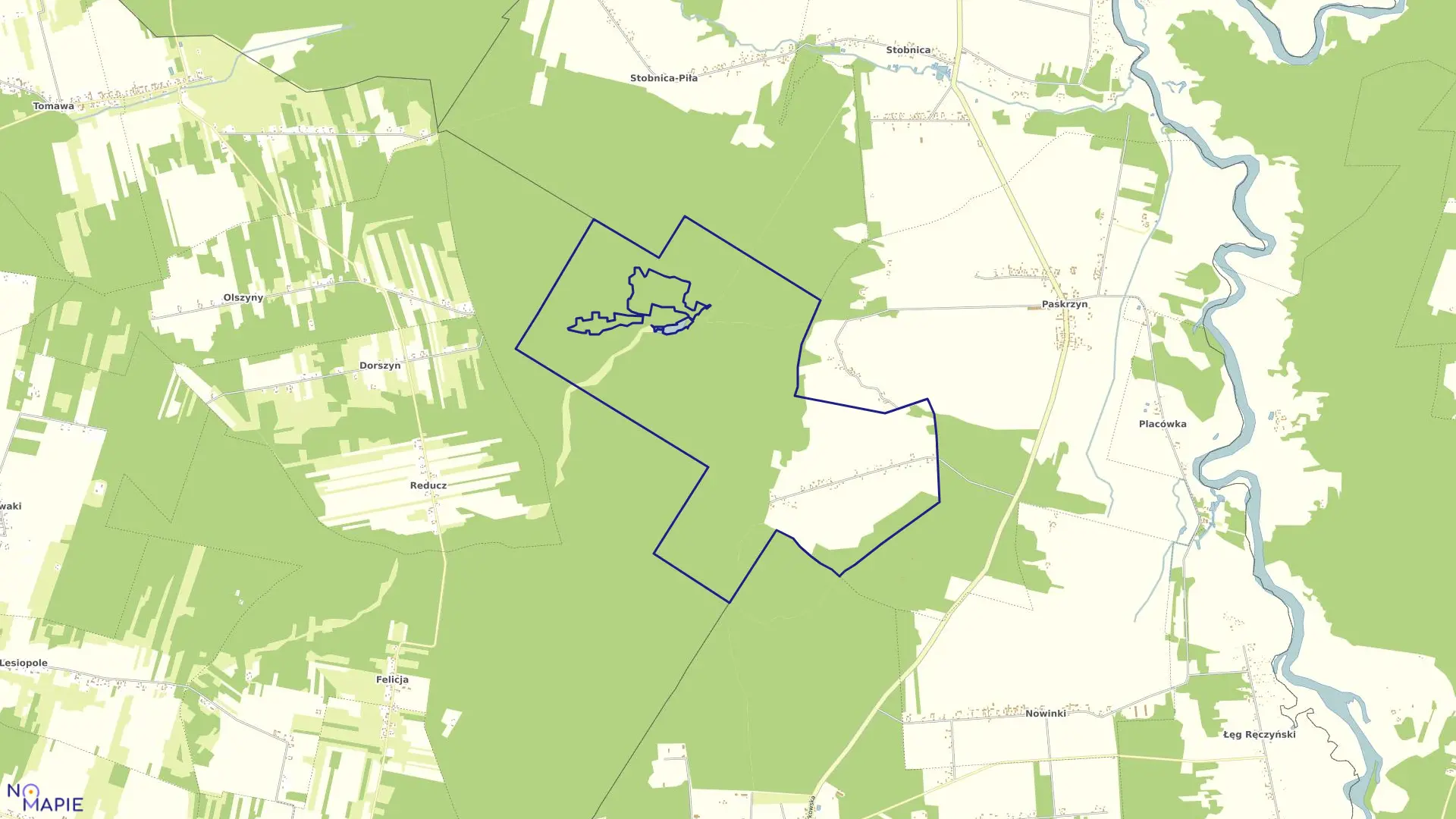 Mapa obrębu 15-Wielkopole w gminie Ręczno